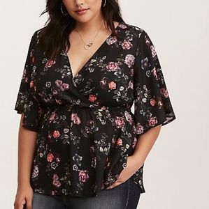 Torrid Black Floral Top 2X